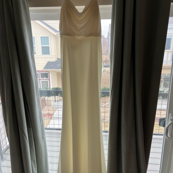 Jenny Yoo Capri style bridesmaid dress, ivory, size 10 - Picture 4 of 6